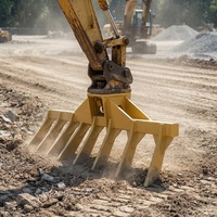 Wheel Loader Super Heavy Duty dengan Rake Stick Lebar yang Dapat Disesuaikan, Rake Bulldozer 3-30 Ton Universal Fit, Garansi 1 Tahun