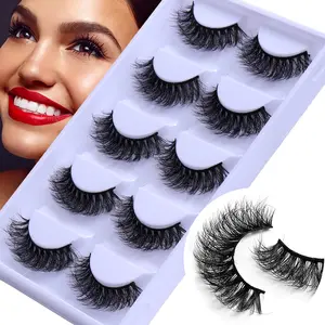 Hot selling private label 3D Wispy eyelash Fake False Eyelashes supplier thin full strip lashes clear band eyelashes