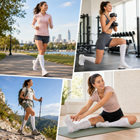 Chaussettes de compression à imprimé floral pour femmes, chaussettes de sport à compression, chaussettes de soutien pour la course à pied, le cyclisme et la randonnée