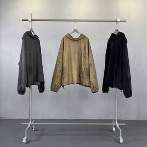 เสื้อฮู้ดดี้ผู้ชายแบบหนาพิเศษ สไตล์วินเทจฟอกสี ลายพิมพ์ 3 มิติ แบบสวมหัว ไซส์ใหญ่ - Product Image 3