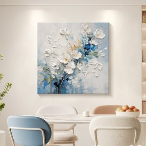 Hand Painted Oil <b>Painting</b> Abstract Floral Art 3D Textured Wall Art <b>For</b> Living Room Bedroom Entryway - Product Image 3