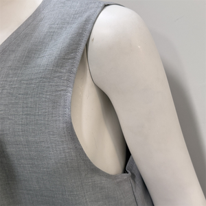 Abito Estivo da <span class=keywords><strong>Donna</strong></span> Taglie Forti, Modello Midi a Trapezio, in <span class=keywords><strong>Cotone</strong></span> e Lino Eco-Friendly, Traspirante, Casual - OEM/ODM Ingrosso - Product Image 5