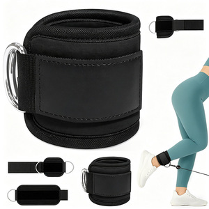 Sangles de cheville personnalisables avec logo, élastiques, respirantes et réglables pour la musculation sur machines à câble et tubes - Product Image 2