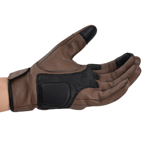 Bicycle <b>Gloves</b> Brown Anti Slip Shock Absorption <b>Touchscreen</b> Compatible Unisex Adult Riding Protection - Product Image 2