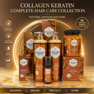 Colección Completa de Cuidado Capilar con Colágeno y Queratina <span class=keywords><strong>Eunomia</strong></span>, Repara el Cabello Seco y Dañado, Champú, Acondicionador, Mascarilla, Suero, Venta al por Mayor - Product Image 1