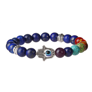 Pulsera de Piedras Naturales Coloridas con Cuentas de Arcoíris, Creativa, con Hamsa, Ojo de Tigre y Ojo Turco, para Mi <span class=keywords><strong>Hija</strong></span> - Product Image 4