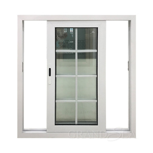 Fenêtres en <span class=keywords><strong>aluminium</strong></span> à double vitrage trempé blanc résistant aux ouragans, fenêtre coulissante en <span class=keywords><strong>aluminium</strong></span> <span class=keywords><strong>pour</strong></span> la maison, <span class=keywords><strong>pour</strong></span> l'appartement, avec design de grille - Product Image 6