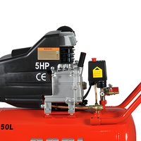Compresseur d'air portable à piston lubrifié, fabriqué en Chine, 5HP, réservoir de 50L, alimenté par courant alternatif, refroidi par air