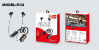Écouteurs Sportifs Sans Fil V5.4 Super Stéréo avec Écran Couleur, Casque de Jeu à Bande de Cou Magnétique, Affichage Numérique de la Batterie JL, Prise en Charge de la Carte TF