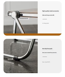 <span class=keywords><strong>Tavolino</strong></span> Laterale Pieghevole Moderno con Struttura Trasparente, <span class=keywords><strong>Tavolino</strong></span> Portatile Salvaspazio per Soggiorno, Camera <span class=keywords><strong>da</strong></span> Letto e Balcone - Product Image 6