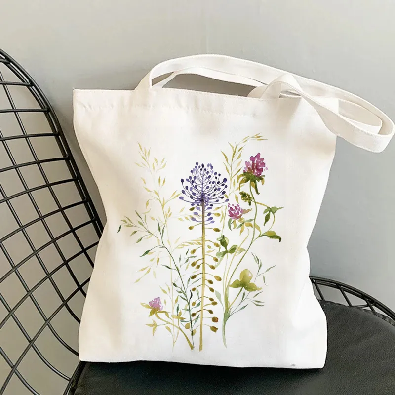Flowers Messenger Eco Shopper Shoulder Female Vintage Casual Student Book Shopping Tote Canvas Bag