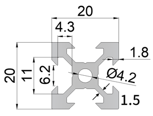 Profilé en alliage d'aluminium série 6000 industriel, norme européenne, tube carré à rainure OB2020V, matériau de découpe DIY - Product Image 6