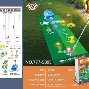 Ensemble de clubs de golf avec retour automatique de balles, éclairage LED, pour jeux de mini-golf intérieur/extérieur, adapté aux tout-petits, balles de golf de nuit en plastique pour putting - Product Image 5