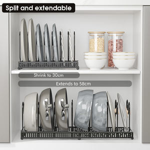 Organisateur rack de pots extensible (facile à faire soi-même) : Pour armoire de cuisine, poêle à frire, couvercles, ustensiles - Product Image 4