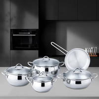 Ensemble de casseroles et poêles en acier inoxydable à fond à induction en forme de pomme de haute qualité