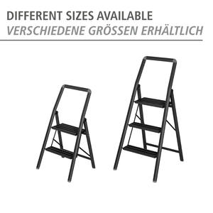 WENKO Alu-Klapptrittleiter Compact 3-stufig 48x114,5x6cm Schwarz - Product Image 2