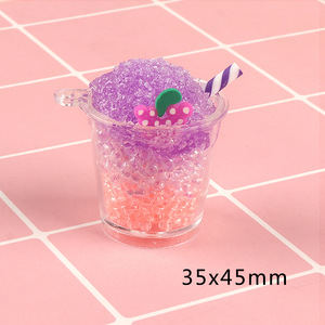 Modèle en résine de tasse de smoothie aux fruits en gros, breloques en résine Kawaii qui brillent dans le noir pour la décoration de voiture - Product Image 4