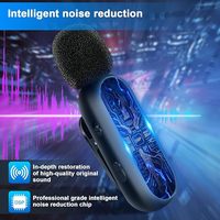 Stock K61 Microphone Lavalier professionnel sans fil pour téléphone avec adaptateur inclus Réduction du bruit Plug-Play Clip on Lapel Mic