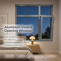 Ventana de aluminio con sistema Broken Bridge y vidrio templado de tres capas, tira de sellado de caucho para coche, aislamiento acústico para uso en villas