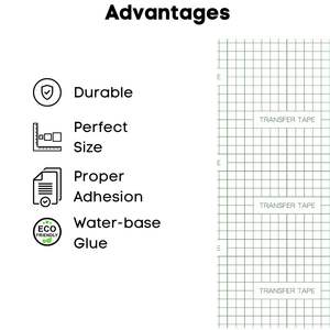 Rouleau de ruban de <span class=keywords><strong>papier</strong></span> de <span class=keywords><strong>transfert</strong></span> de vinyle transparent auto-adhésif de vinyle de coupe résistante pour ruban de <span class=keywords><strong>transfert</strong></span> de camée de <span class=keywords><strong>silhouette</strong></span> de vinyle de pointe - Product Image 6