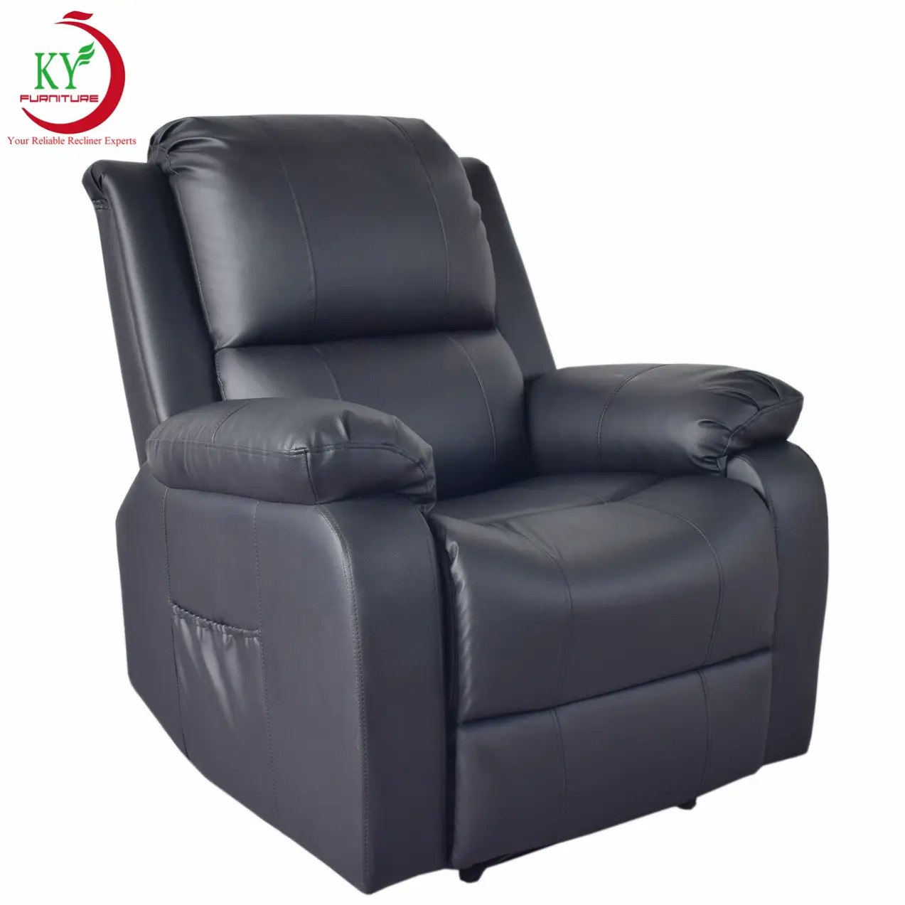 JKY-sofá reclinable eléctrico de cuero para sala de estar, silla reclinable Manual, moderna, China, color negro