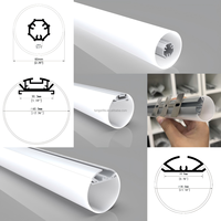Profilé LED en alliage d'aluminium 6063-T5 de 30 mm TW3030Y, canal pour tube LED, anodisé, avec couvercle en PC laiteux, dimmable, suspendu, linéaire