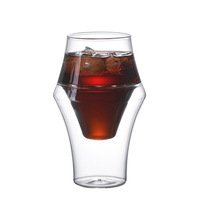 Tasse à café en verre double paroi à bec unique 120/260/320 ml, tasse à thé sans poignée ni couvercle, résistante aux hautes températures