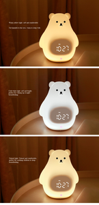 Cute White Bear Silicone Night Light With <b>Touch</b> Alarm Clock USB Rechargeable Sleeping <b>Lamp</b> For Kids Nursery Bedroom - Product Image 6