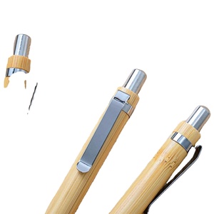 Bolígrafos de Bambú Ecológicos y Sostenibles Personalizados de 1 mm, Bolígrafo Retráctil de Madera - Product Image 2