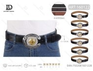 Ceinture décontractée en métal avec grande boucle en argent et or motif sabot de cheval, plaque de 5,0 cm - Product Image 1