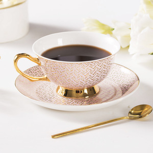 High Quality Luxury Nordic Style Ceramic Gold Coffee <b>Cup</b> and Saucer for Afternoon Tea <b>Cups</b> <b>Set</b> - Product Image 5