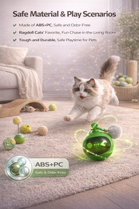 Toptan Elektrikli Kuş Sesi Çıkaran Evcil Hayvan Oyuncak Topu İnteraktif İç Mekan Avlanma İçgüdüsünü Geliştirici Oyun Tedarikçisi - Product Image 6