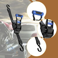 Sangle de cargaison en polyester 1''x10ft, sangles à cliquet rétractables, résistance à la rupture de 1500 LBS, rétraction automatique améliorée pour remorque, moto, VTT