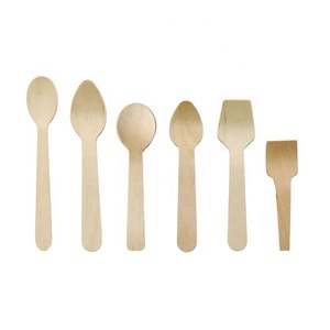 Cuchara de madera Biodegradable, cuchara desechable para helado y Yogurt - Product Image 4
