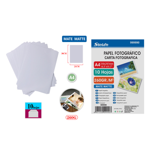 A3 carta fotografica opaca 260g confezione da 10 fogli di alta qualità superficie lucida formato A3 - Product Image 1