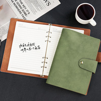 Libreta Personalizada con Logotipo de Empresa, Estilo Vintage A5, Recargable, con 6 Anillas, Diario de Cuero Mate