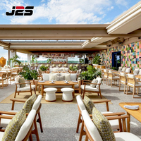 Ensemble de meubles d'extérieur modernes J2S résistant aux intempéries, ensemble de canapés et de fauteuils en bois pour hôtel, café, terrasse