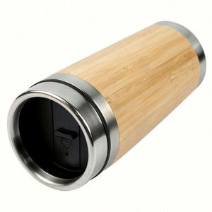 Portable <b>Thermal</b> <b>Mug</b> Stainless Steel Wide Mouth Bamboo Coffee <b>Mug</b> Insulated Cup - Product Image 5