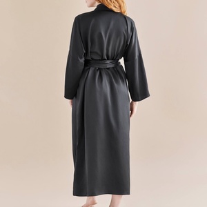 BODHANA Custom logo Solid Satin Long Femme Designer Bath Robe Luxury <strong>Wholesale</strong> Kimono Imitated Silk Women Robe - Product Image 4