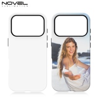 Coques de téléphone portable 2-en-1 personnalisables en TPU+PC avec film 3D par sublimation, finition brillante, antichoc, étanches et support intégré