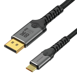 <span class=keywords><strong>Cable</strong></span> USB C a DisplayPort en Ángulo, <span class=keywords><strong>Cable</strong></span> Trenzado Bidireccional de 8K para Teléfono <span class=keywords><strong>Celular</strong></span>, Portátil, Proyector, 8K 60Hz DP Tipo C - Product Image 2