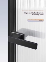 Porte coulissante en verre moderne, design contemporain, étanche, application intérieure pour salle de bain, ouverture latérale, matériau en alliage d'aluminium et verre