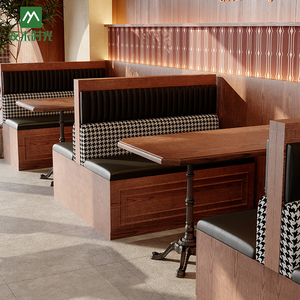Moderne Nouvelle Arrivée Café Commercial Bois Cuir Restaurant Banc Canapé Meubles Stand Siège Table Chaise pour Café Salle À Manger - Product Image 1