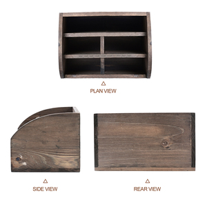 Populaire multifunctionele houten opbergbox voor thuis, kantoor en school, gebogen design, milieuvriendelijk bureau-/tafelorganizer, aanpasbaar - Product Image 4