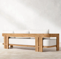 Ensemble de canapés d'extérieur de style moderne, mobilier de jardin durable en teck du Myanmar, ensemble complet de canapés pour hôtel - Ensemble de canapés de jardin directement de l'hôtel