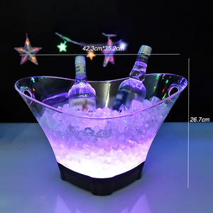 Discothèque Promotion Led Lumineux Partie Seau À Glace Grande Capacité Acrylique clair champagne Refroidisseur De Vin LED Seau À Glace - Product Image 2