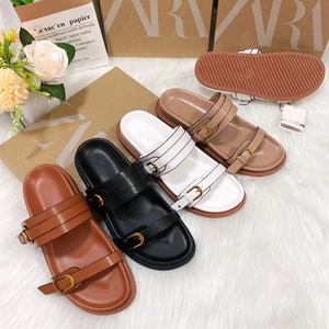 รองเท้าแตะสไลด์แพลตฟอร์มหนาขนาดใหญ่ยี่ห้อ Zapatos รุ่นปี 2026 พร้อมหัวเข็มขัดโลหะ ราคาประหยัด รองเท้าส้นแบนสไตล์ลำลองสำหรับผู้หญิง - Product Image 2