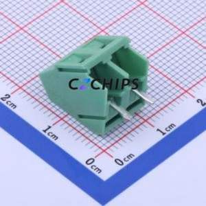 DB103-5.08-2P-GN-S <b>Screw</b> Terminal <b>Block</b> P=5.08mm Connector ( Construction: 1x2P )( Pitch: 5.08mm )( Color: Green ) - Product Image 2