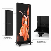 Écran d'affichage LED P2 pour intérieur, affiche numérique sur pied avec contrôle via application Wi-Fi pour la vente au détail