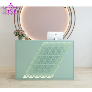 Mesa de recepción de salón rosa encantadora de lujo de fábrica 2024 con luz LED